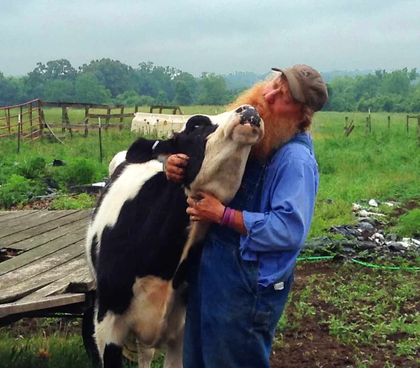 Local dairy farmer Randy Lewis, owner of Ran-Lew Farm and his one of his dairy cows named Bitty. By sourcing our milk from local dairies, we are supporting the local economy, and saving the atmosphere from millions of tons of CO2 that are produced by shipping food products around the globe multiple times for processing.